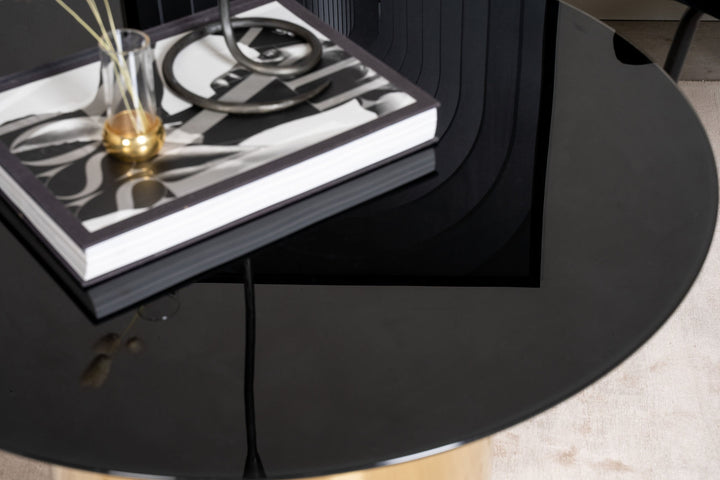 Furniture Fashion Ystad - Sofa Table - Smoked Glass / Shiny Brass