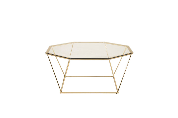 Furniture Fashion Österlen - Sofa Table - Clear Glass / Shiny Brass