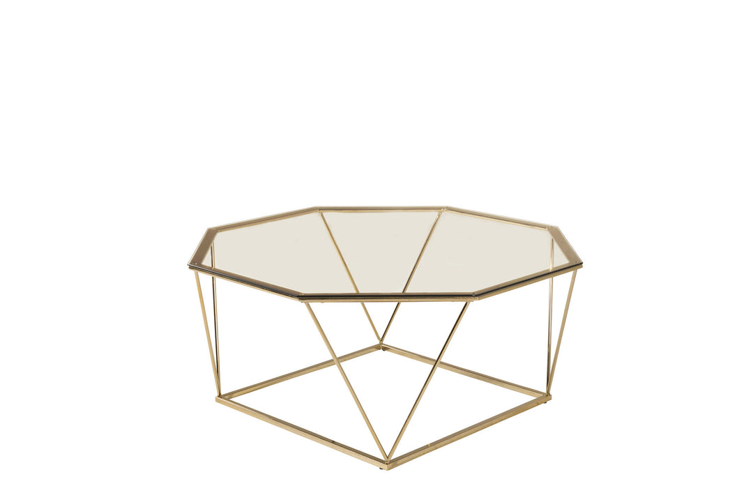 Furniture Fashion Österlen - Sofa Table - Clear Glass / Shiny Brass