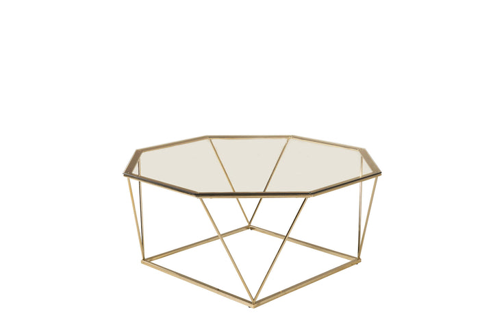Furniture Fashion Österlen - Sofa Table - Clear Glass / Shiny Brass