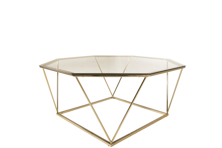 Furniture Fashion Österlen - Sofa Table - Clear Glass / Shiny Brass
