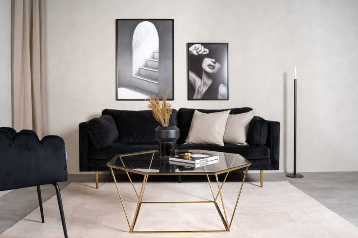 Furniture Fashion Österlen - Sofa Table - Clear Glass / Shiny Brass
