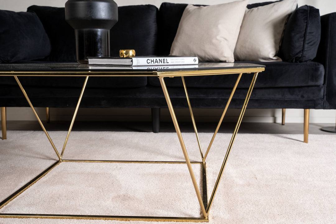 Furniture Fashion Österlen - Sofa Table - Clear Glass / Shiny Brass