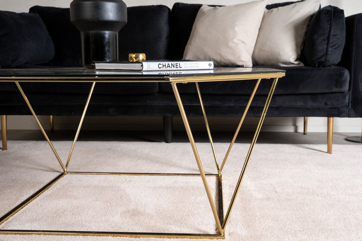 Furniture Fashion Österlen - Sofa Table - Clear Glass / Shiny Brass