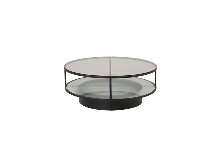 Furniture Fashion Falsterbo - Sofa Table Round - Glass / Black