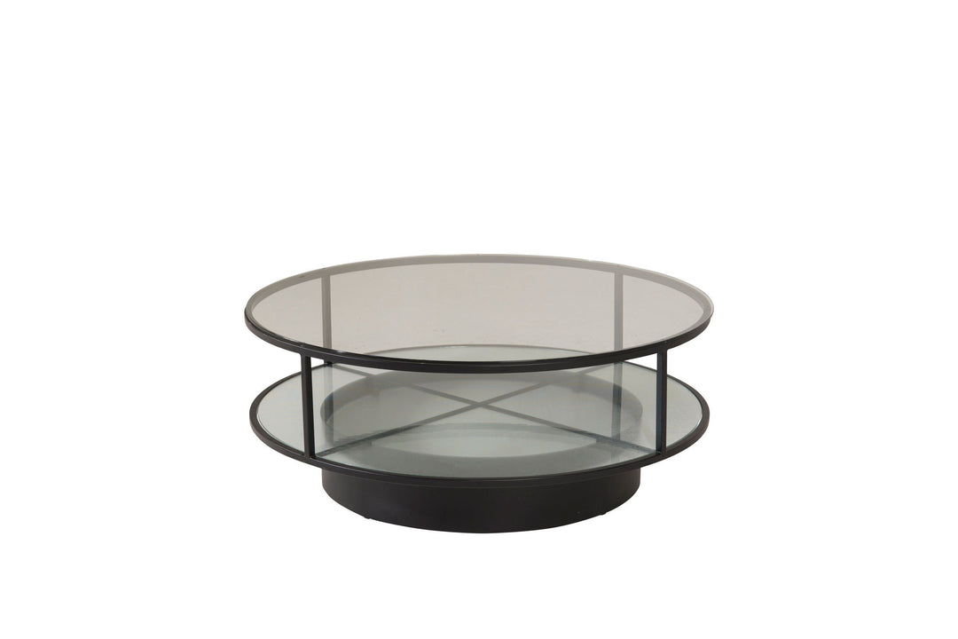 Furniture Fashion Falsterbo - Sofa Table Round - Glass / Black