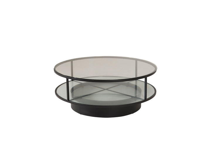 Furniture Fashion Falsterbo - Sofa Table Round - Glass / Black
