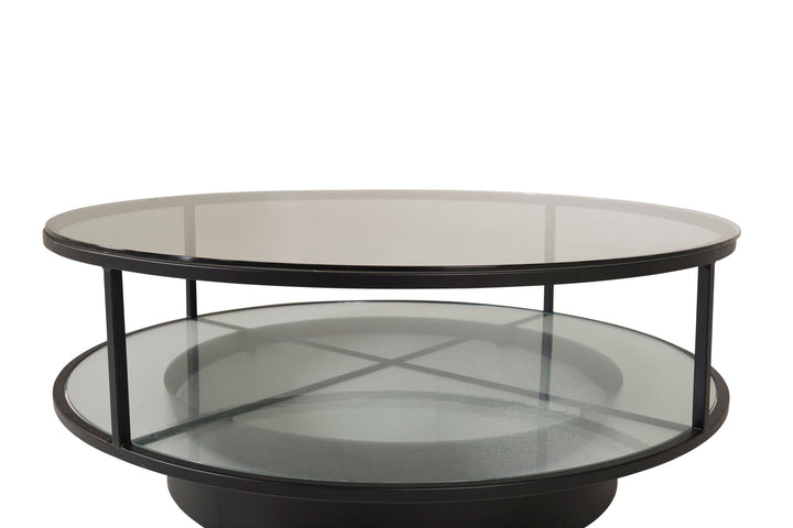Furniture Fashion Falsterbo - Sofa Table Round - Glass / Black