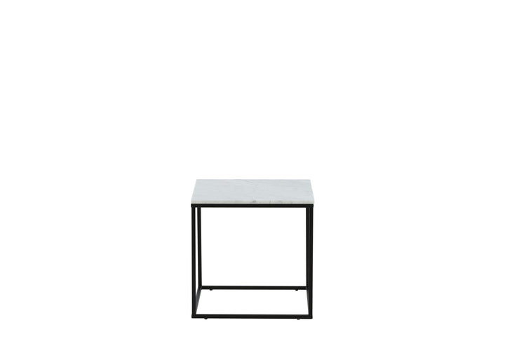 Venture Home Estelle Side Table White Marble / Matt Black