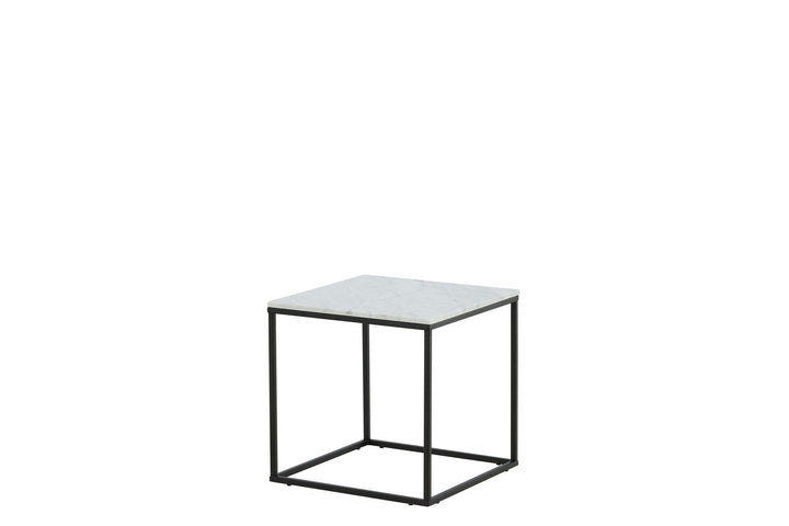 Venture Home Estelle Side Table White Marble / Matt Black