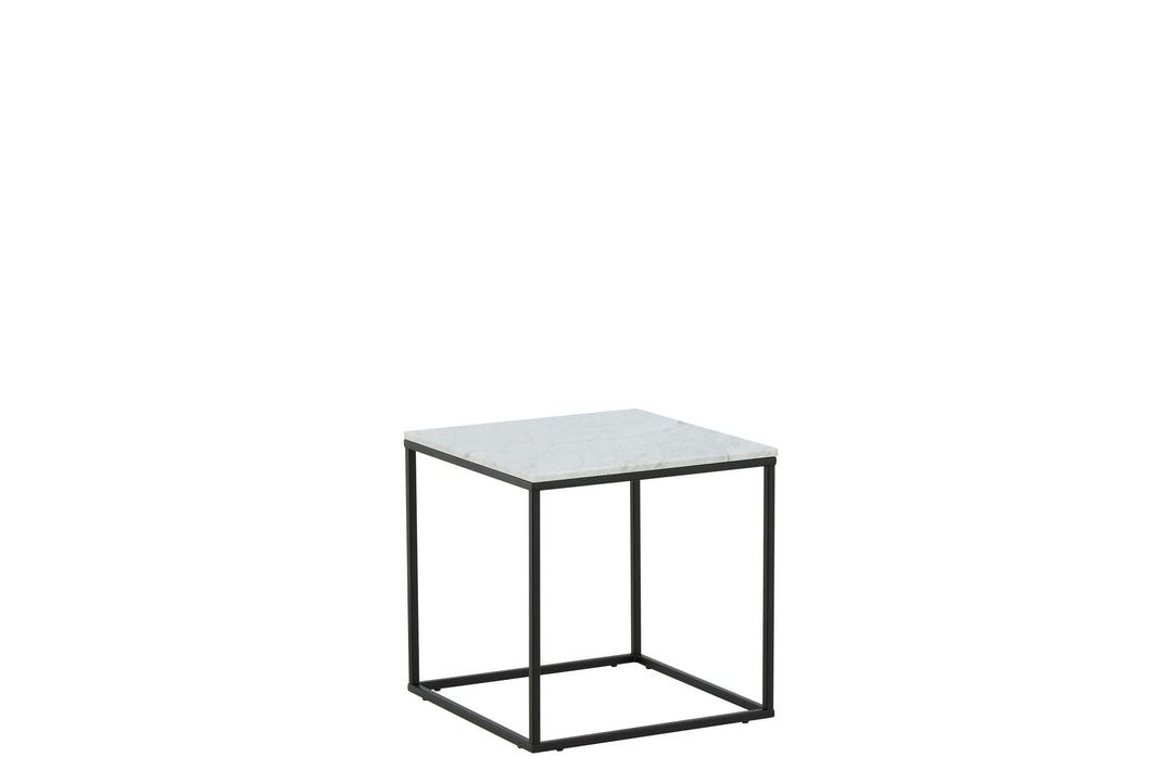 Venture Home Estelle Side Table White Marble / Matt Black