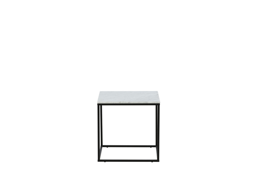 Venture Home Estelle Side Table White Marble / Matt Black