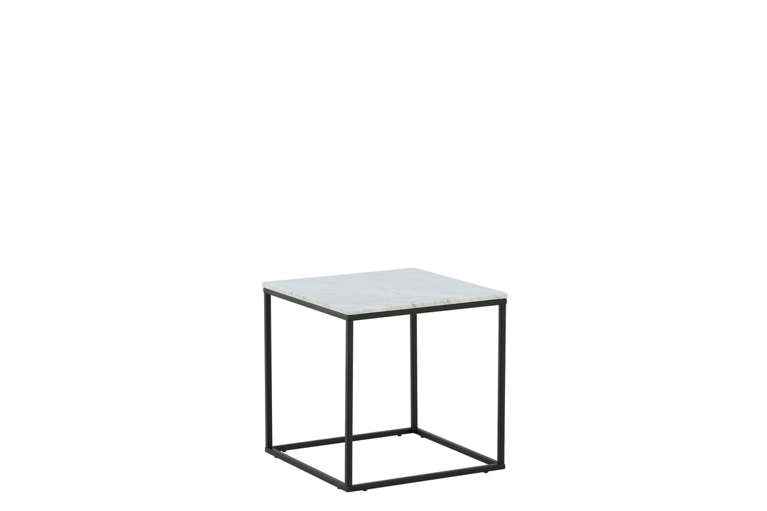 Venture Home Estelle Side Table White Marble / Matt Black
