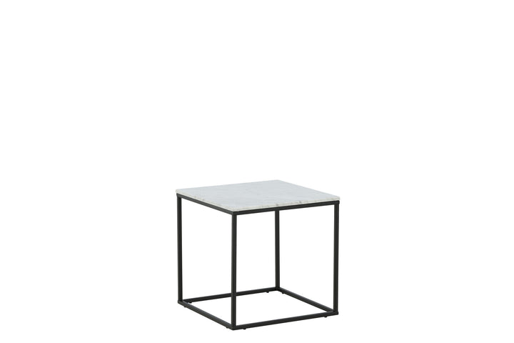 Venture Home Estelle Side Table White Marble / Matt Black