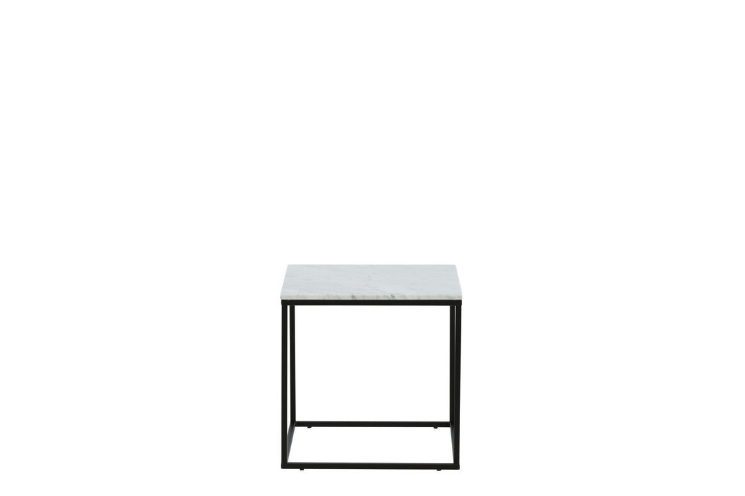 Venture Home Estelle Side Table White Marble / Matt Black
