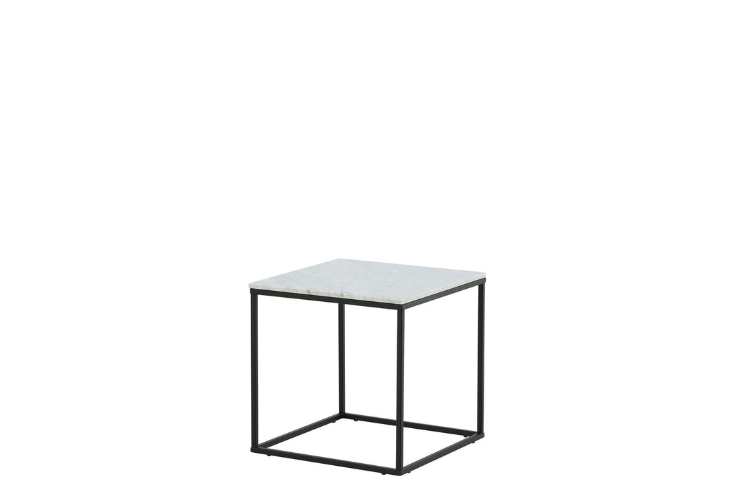 Venture Home Estelle Side Table White Marble / Matt Black