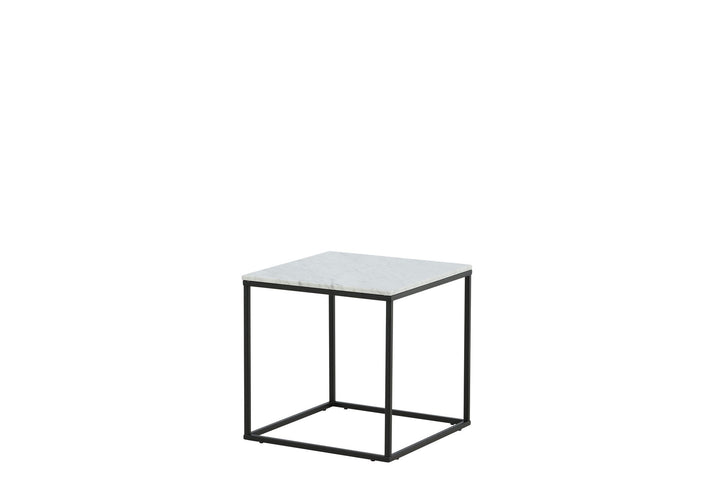 Venture Home Estelle Side Table White Marble / Matt Black