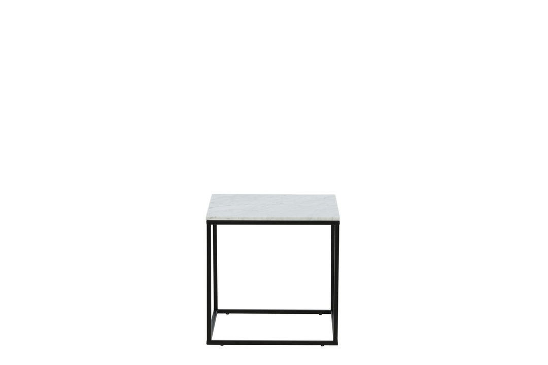 Venture Home Estelle Side Table White Marble / Matt Black