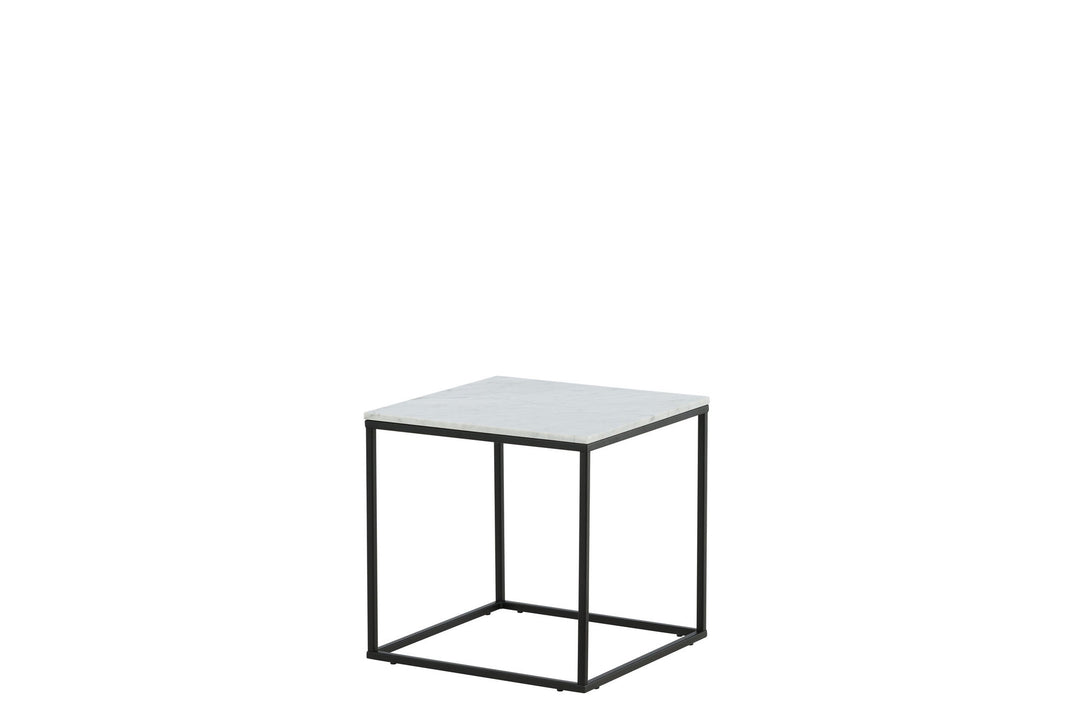 Venture Home Estelle Side Table White Marble / Matt Black