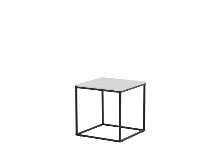 Venture Home Estelle Side Table White Marble / Matt Black