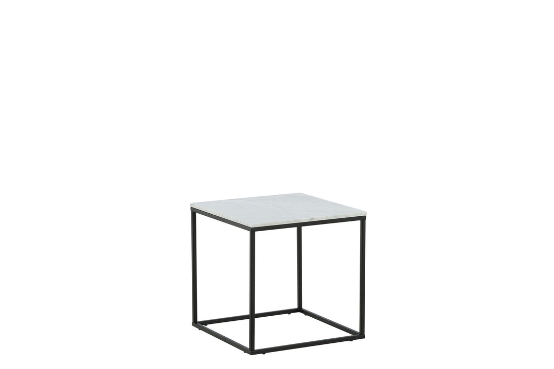 Venture Home Estelle Side Table White Marble / Matt Black