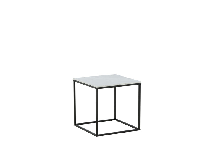 Venture Home Estelle Side Table White Marble / Matt Black