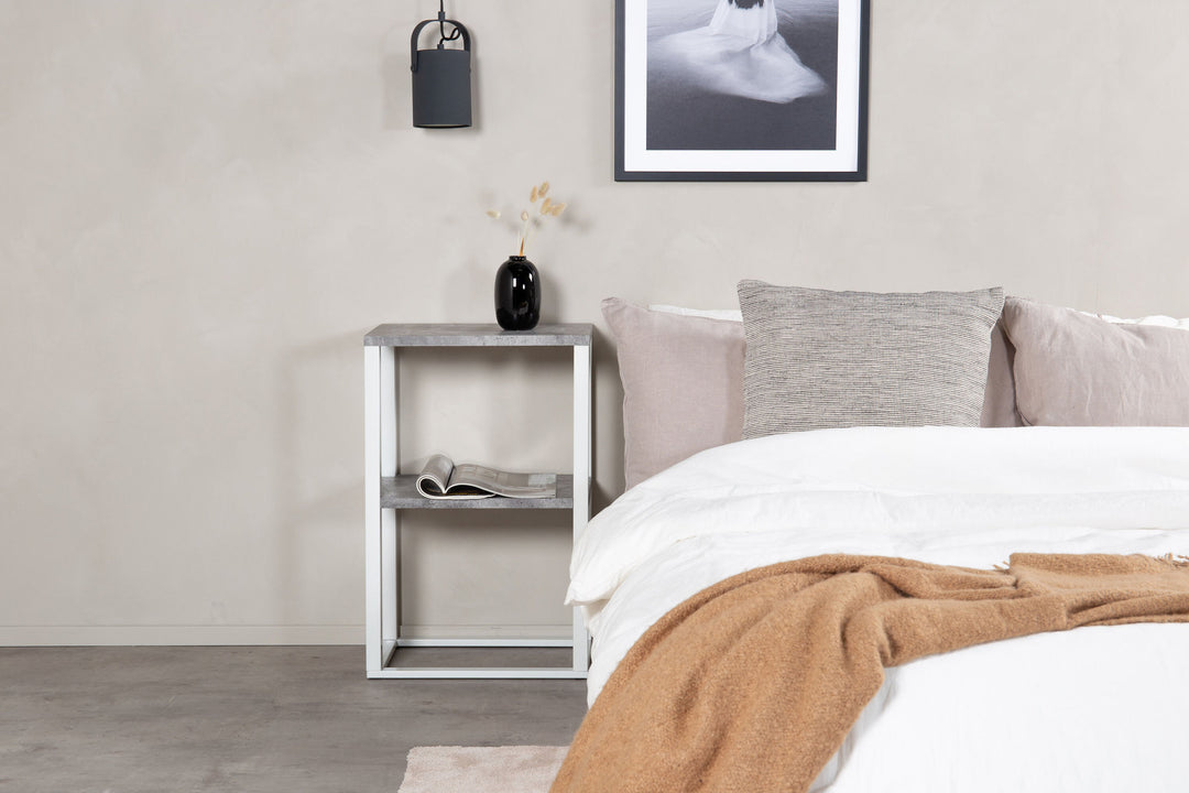 Venture Home Rise Bedside Table - "Concrete " - White