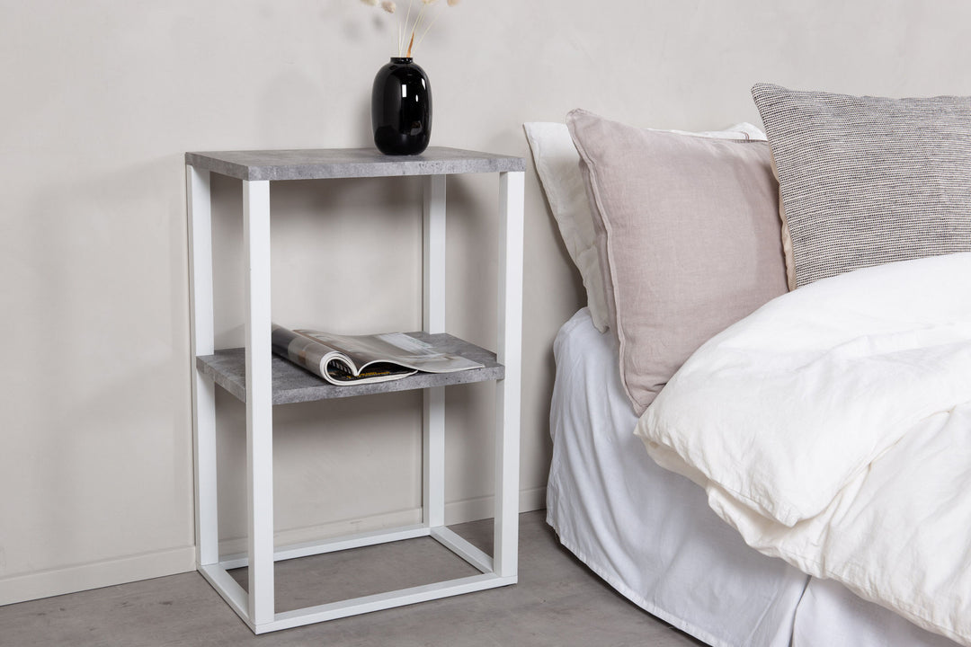 Venture Home Rise Bedside Table - "Concrete " - White