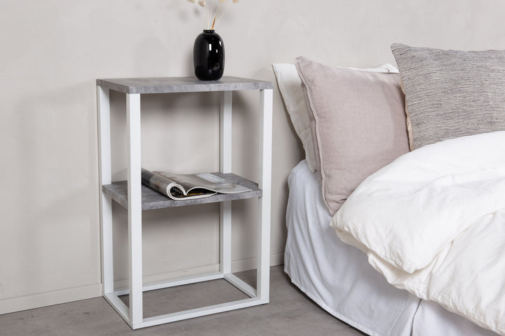 Venture Home Rise Bedside Table - "Concrete " - White