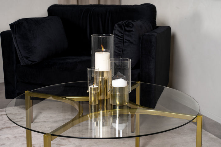 Furniture Fashion Kivik - Sofa Table - Glass / Brushed Brass