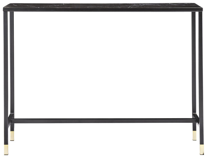 Venture Home Dipp Side Table with Shelf 100*30*75 - Black / Brass