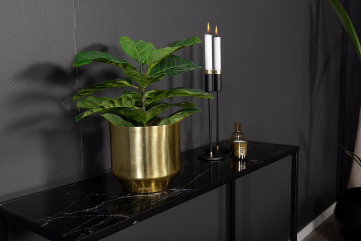 Venture Home Dipp Side Table with Shelf 100*30*75 - Black / Brass