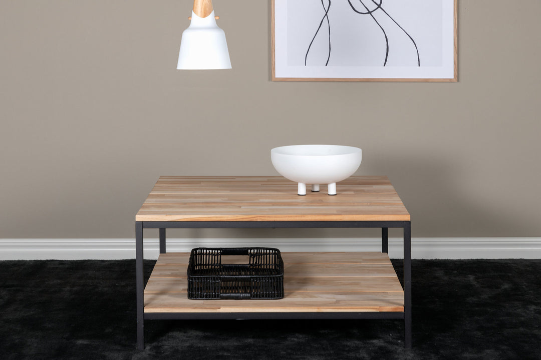 Venture Home Cirebon Soffbord Svart / Naturträ - 80*80*H40