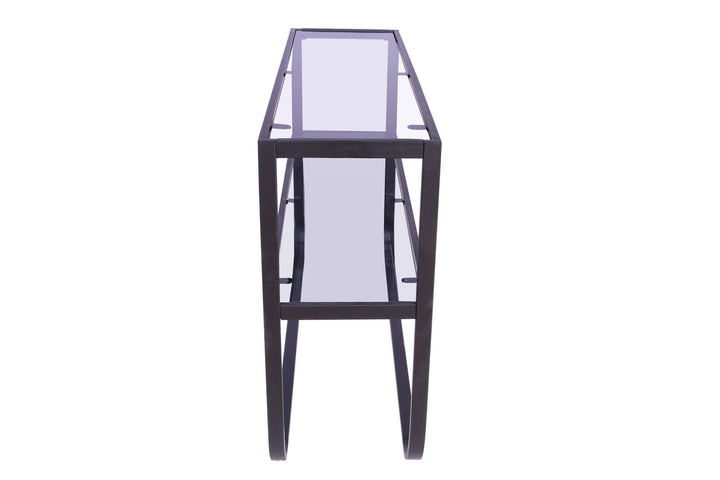 Venture Home Rocker Side Table - Black / Grey smokey glass