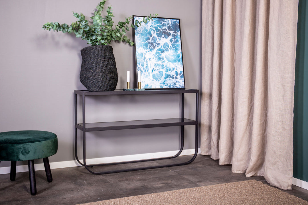 Venture Home Rocker Side Table - Black / Grey smokey glass