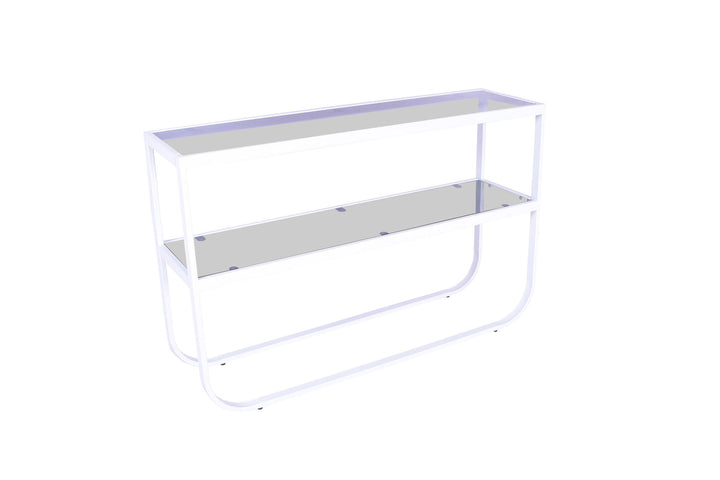 Venture Home Rocker Side Table - White / Grey smokey glass