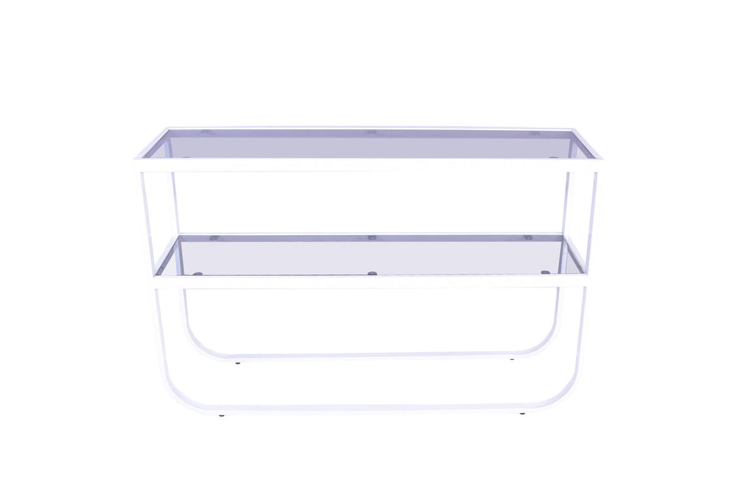 Venture Home Rocker Side Table - White / Grey smokey glass