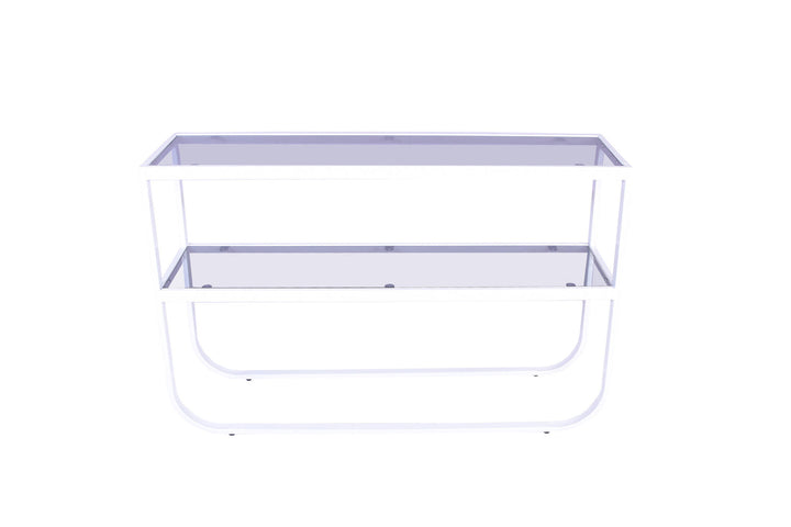 Venture Home Rocker Side Table - White / Grey smokey glass