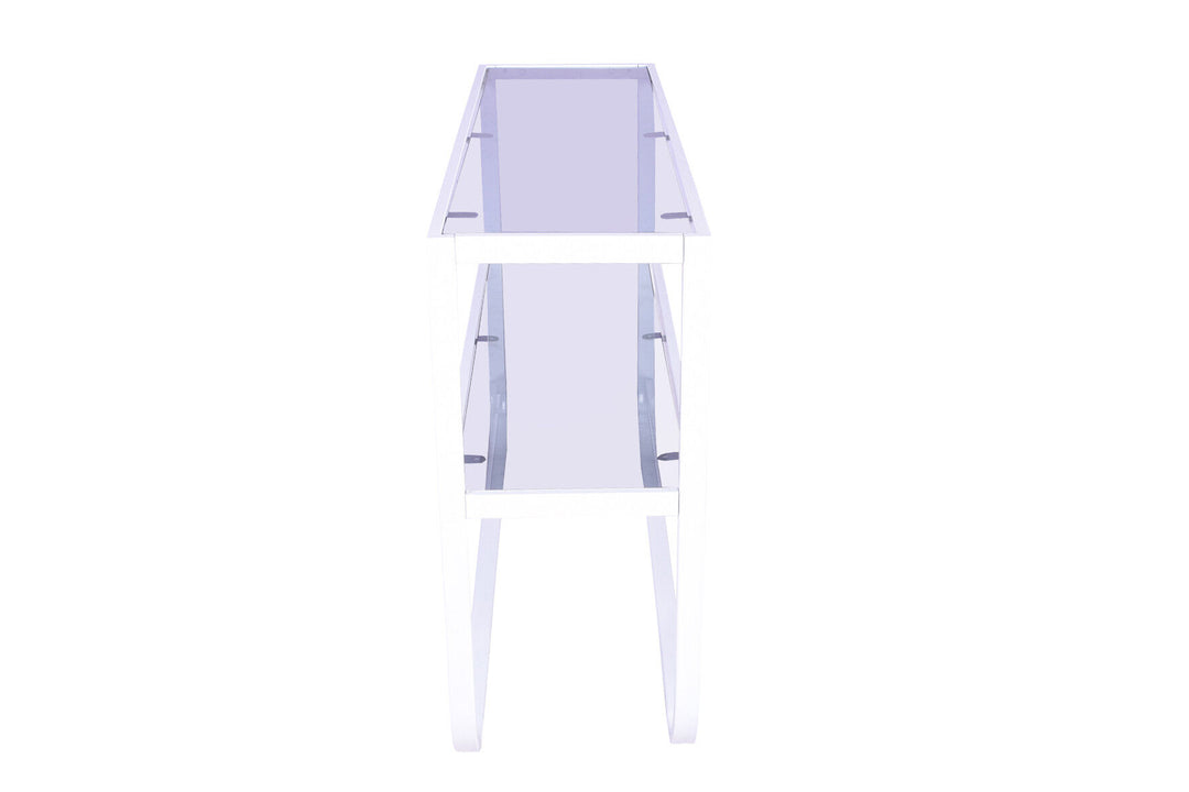 Venture Home Rocker Side Table - White / Grey smokey glass