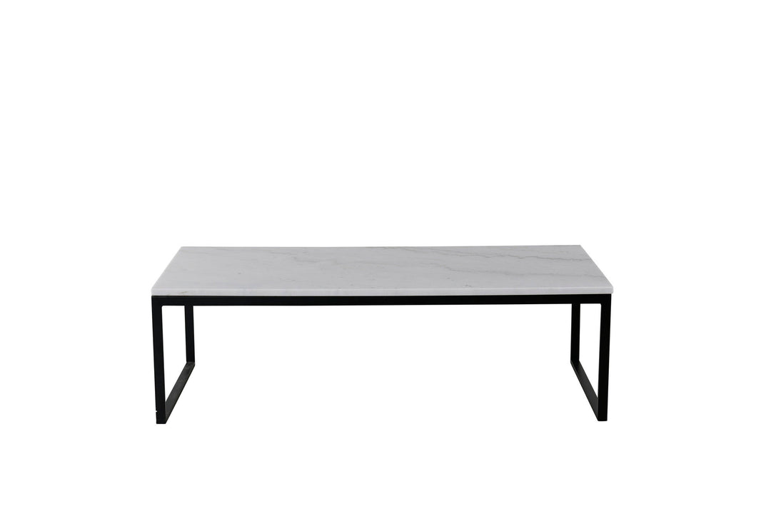 Venture Home Estelle Sofa Table 120*60*36 White marble / Matt Black