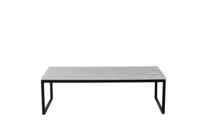Venture Home Estelle Sofa Table 120*60*36 White marble / Matt Black