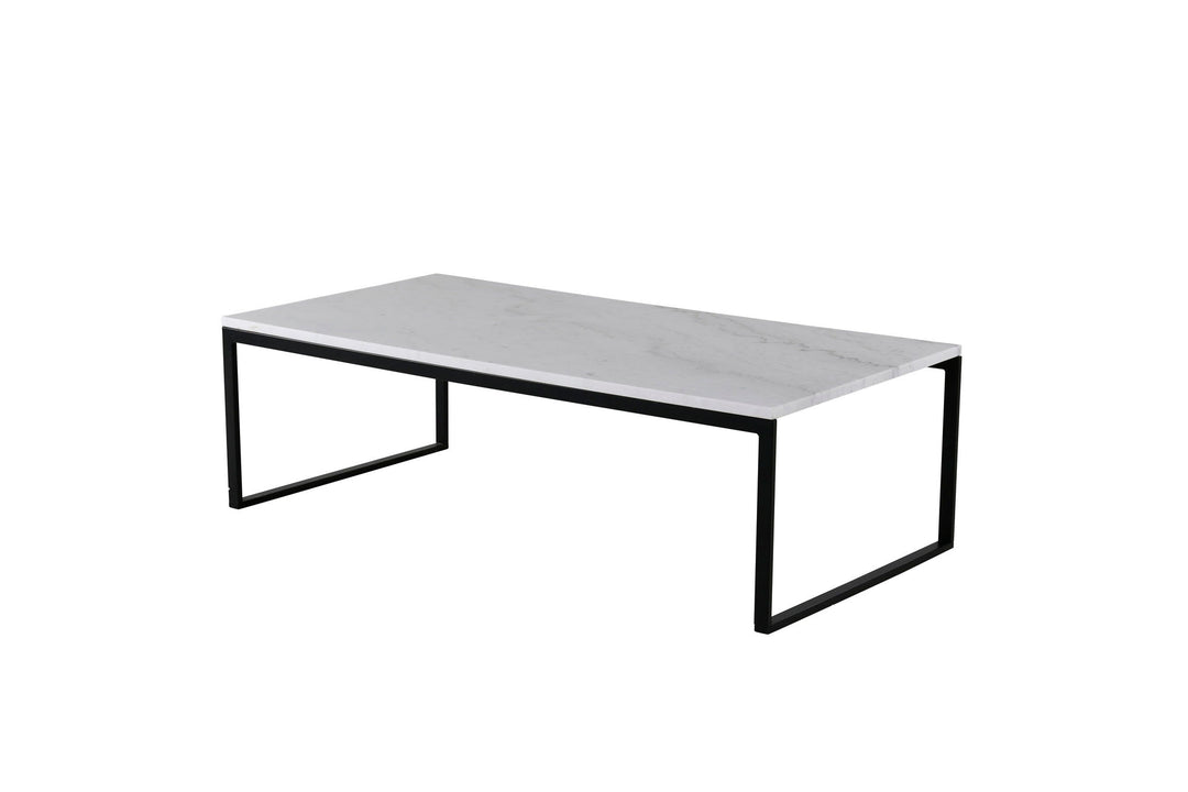 Venture Home Estelle Sofa Table 120*60*36 White marble / Matt Black