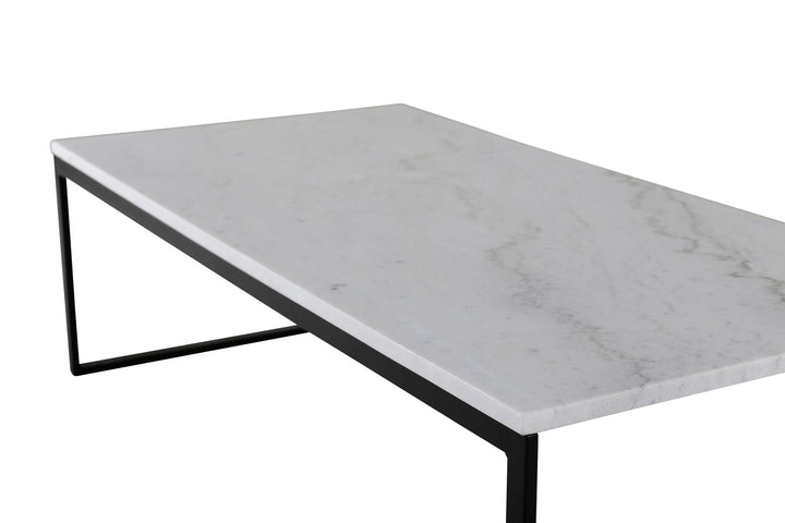 Venture Home Estelle Sofa Table 120*60*36 White marble / Matt Black