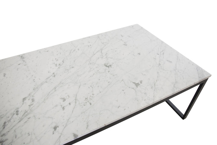Venture Home Estelle Sofa Table 120*60*36 White marble / Matt Black