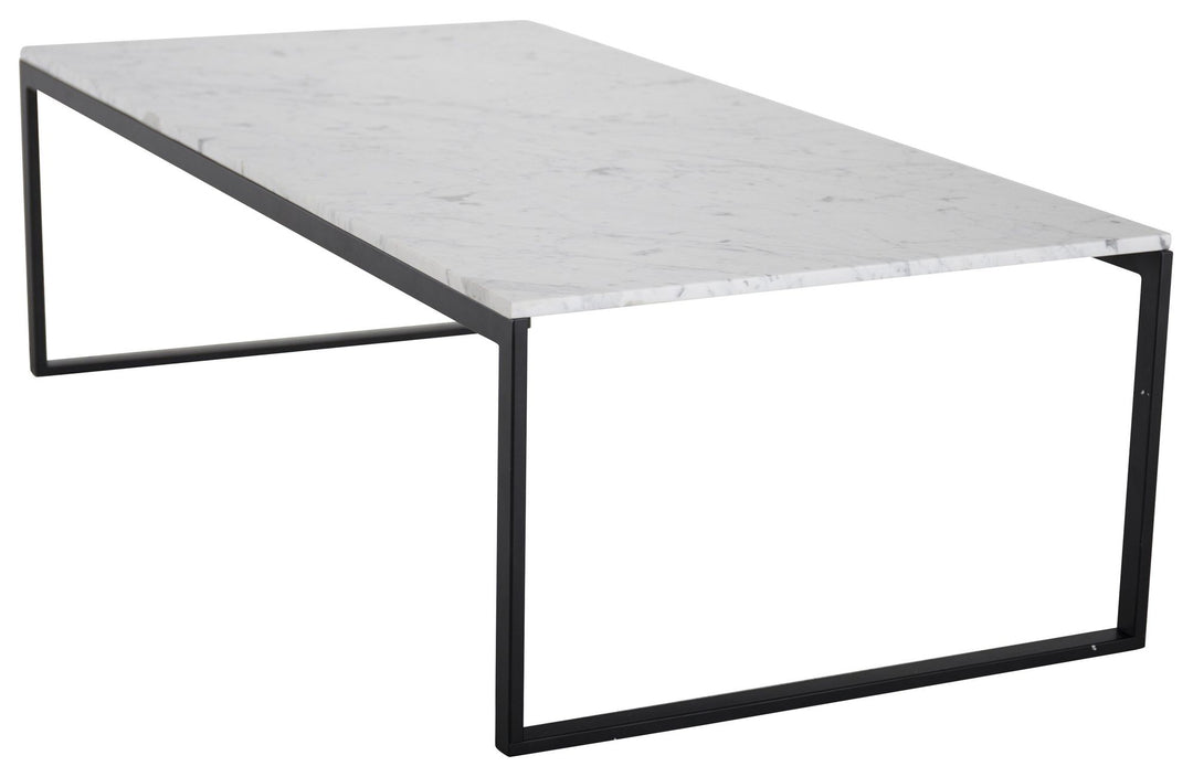 Venture Home Estelle Sofa Table 120*60*36 White marble / Matt Black