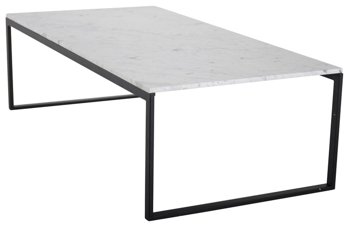 Venture Home Estelle Sofa Table 120*60*36 White marble / Matt Black