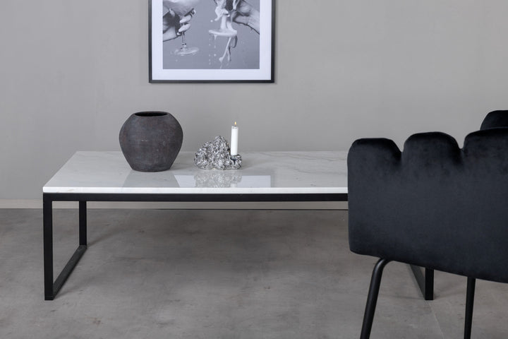 Venture Home Estelle Sofa Table 120*60*36 White marble / Matt Black