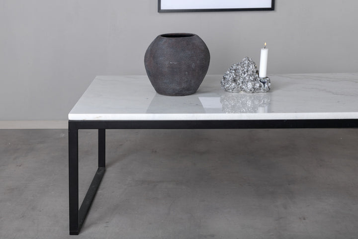 Venture Home Estelle Sofa Table 120*60*36 White marble / Matt Black