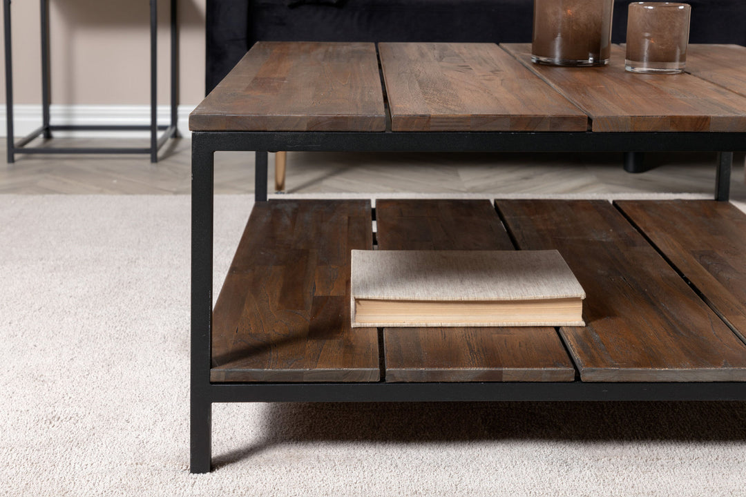 Venture Home Padang Soffbord - Svart / Mörk Teak - 80*80*H40