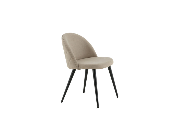 Venture Home Velvet Stitches Chair 2-pack - Black / Beige Fabric (Polyester Linen)